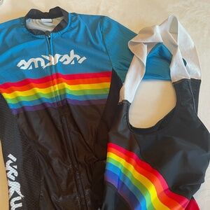 Smashfest Queen Cycling Kit - Blue Rainbow